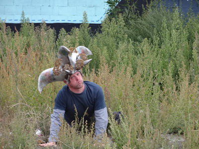 Ben as a sea creature in the weeds